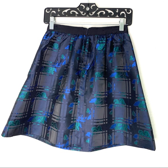 J. Crew polyester black/blue mini skirt size 0p - Picture 3 of 5
